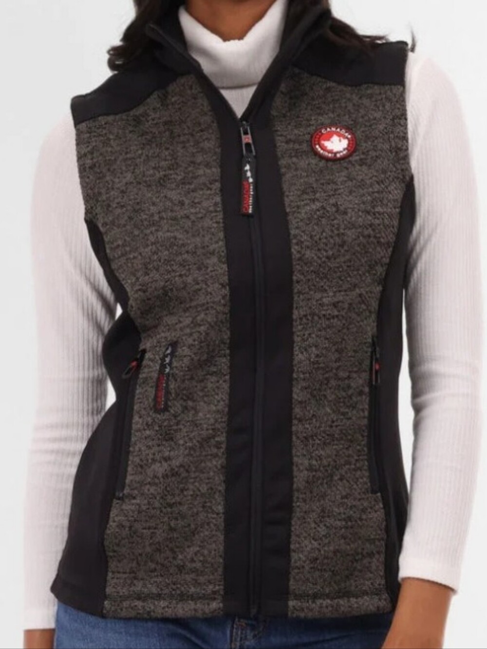 Canada Weather Gear Women's Black Heather Vest with Zip Pockets